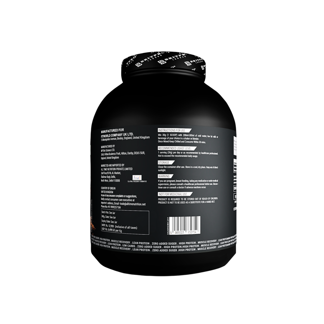 BRITPRO LONDON BRIT ISO Hydrolysed Whey Protein Isolate  2kg