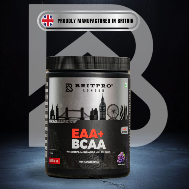 BRITPRO London EAA + BCAA Essential Aminos | 2:1:1 BCAA Ratio | 400GM