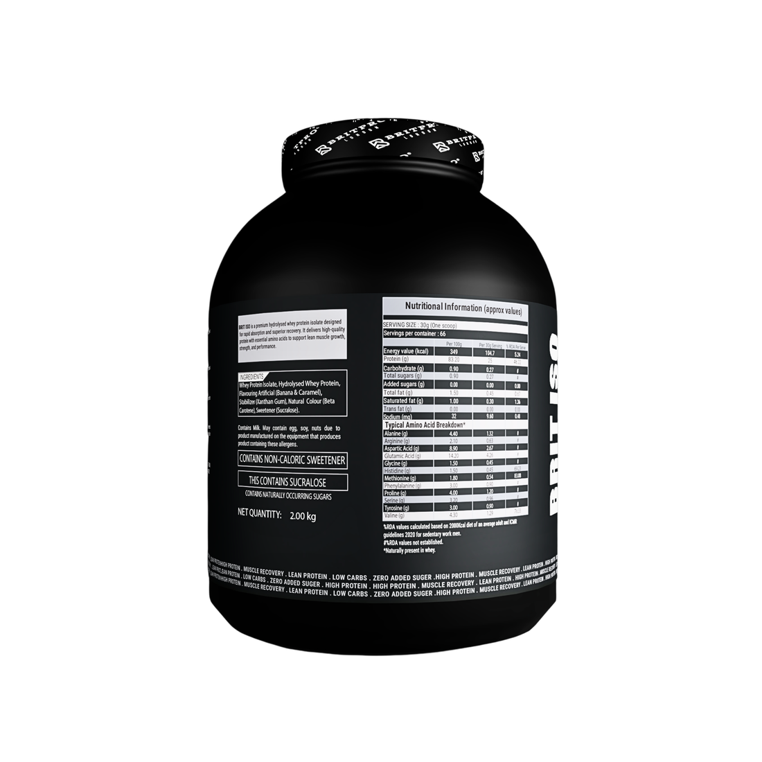 BRITPRO LONDON BRIT ISO Hydrolysed Whey Protein Isolate  2kg