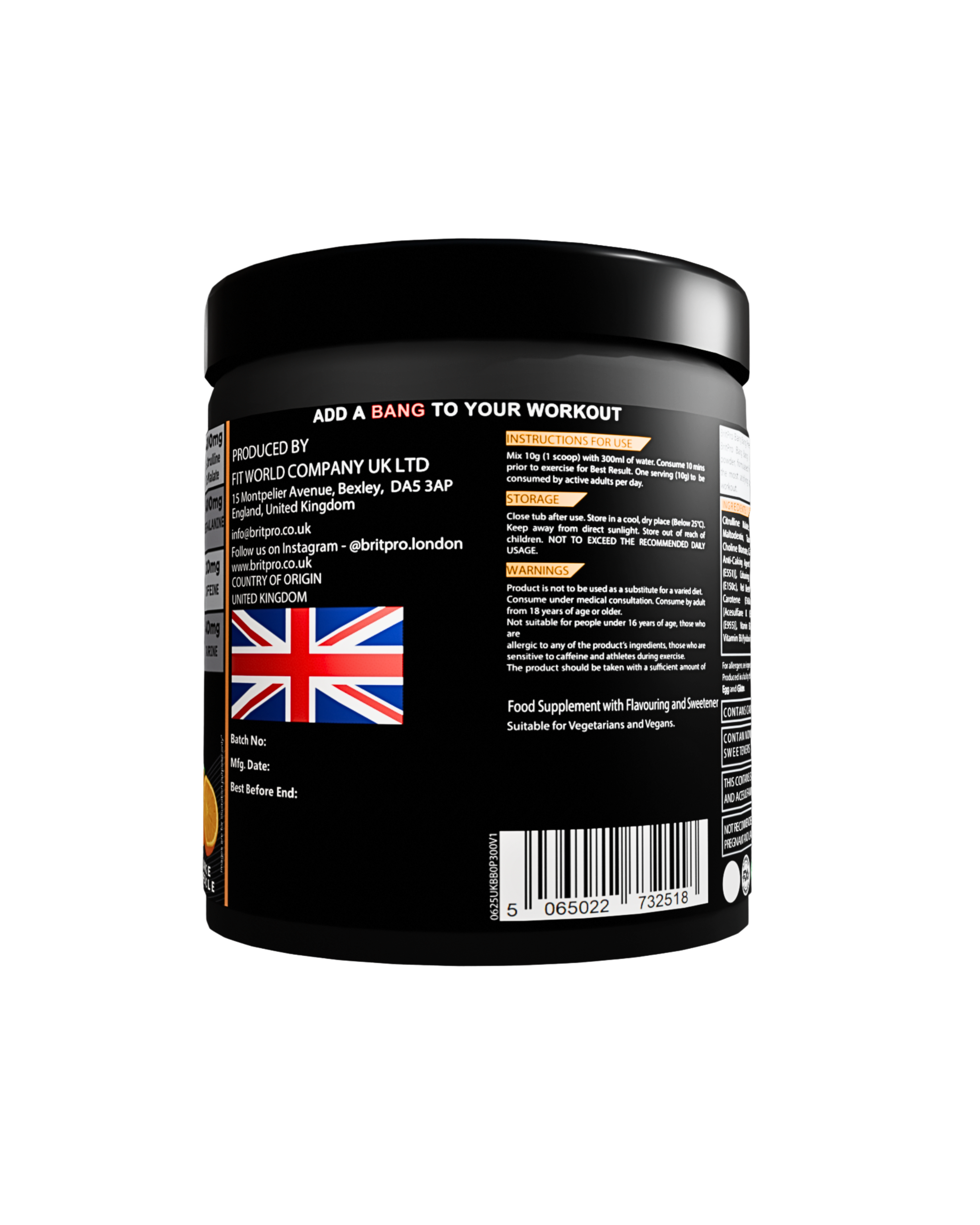 BRITPRO London® BANG BANG Pre-Workout