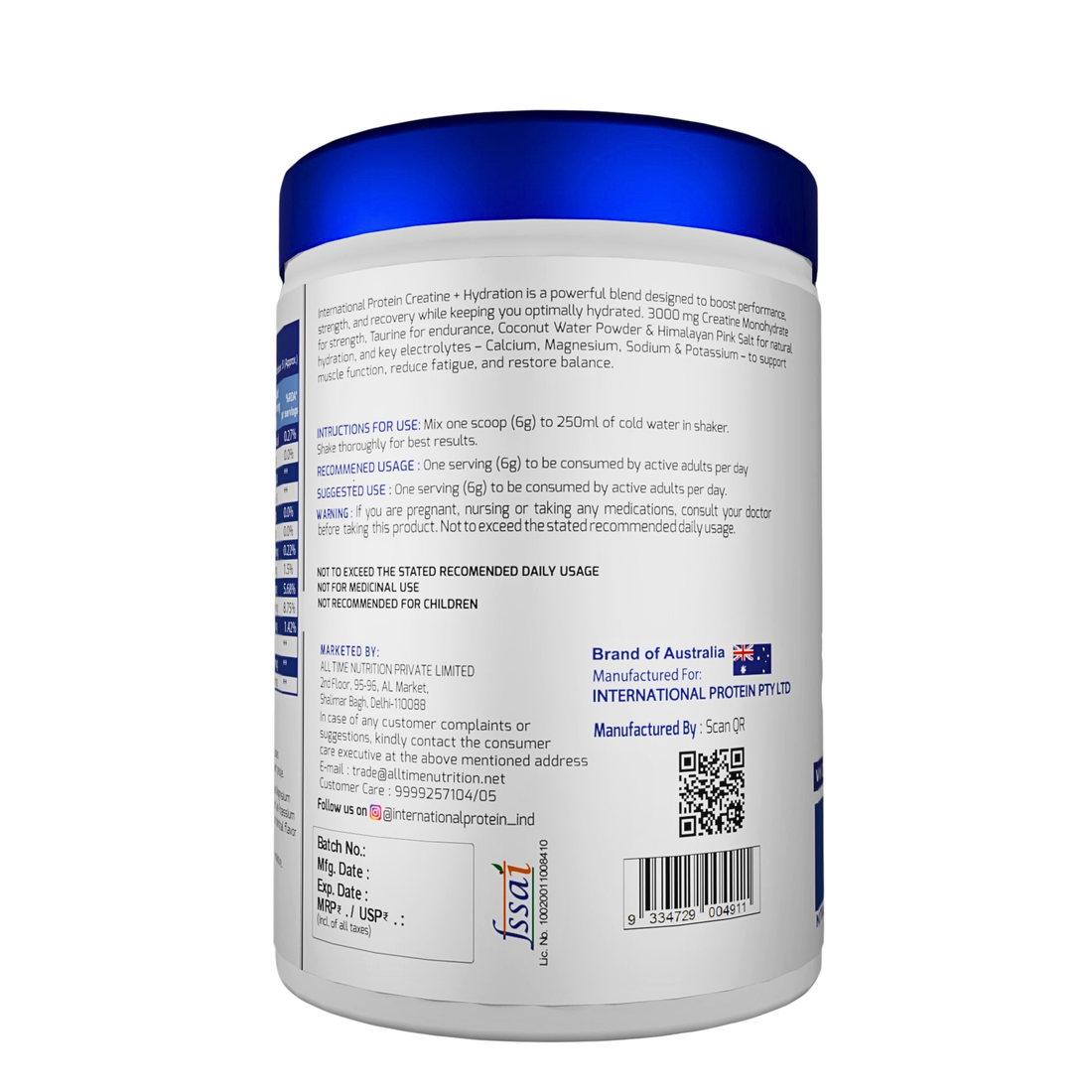 International Protein Creatine + Hydration | 3000MG Creatine Strength