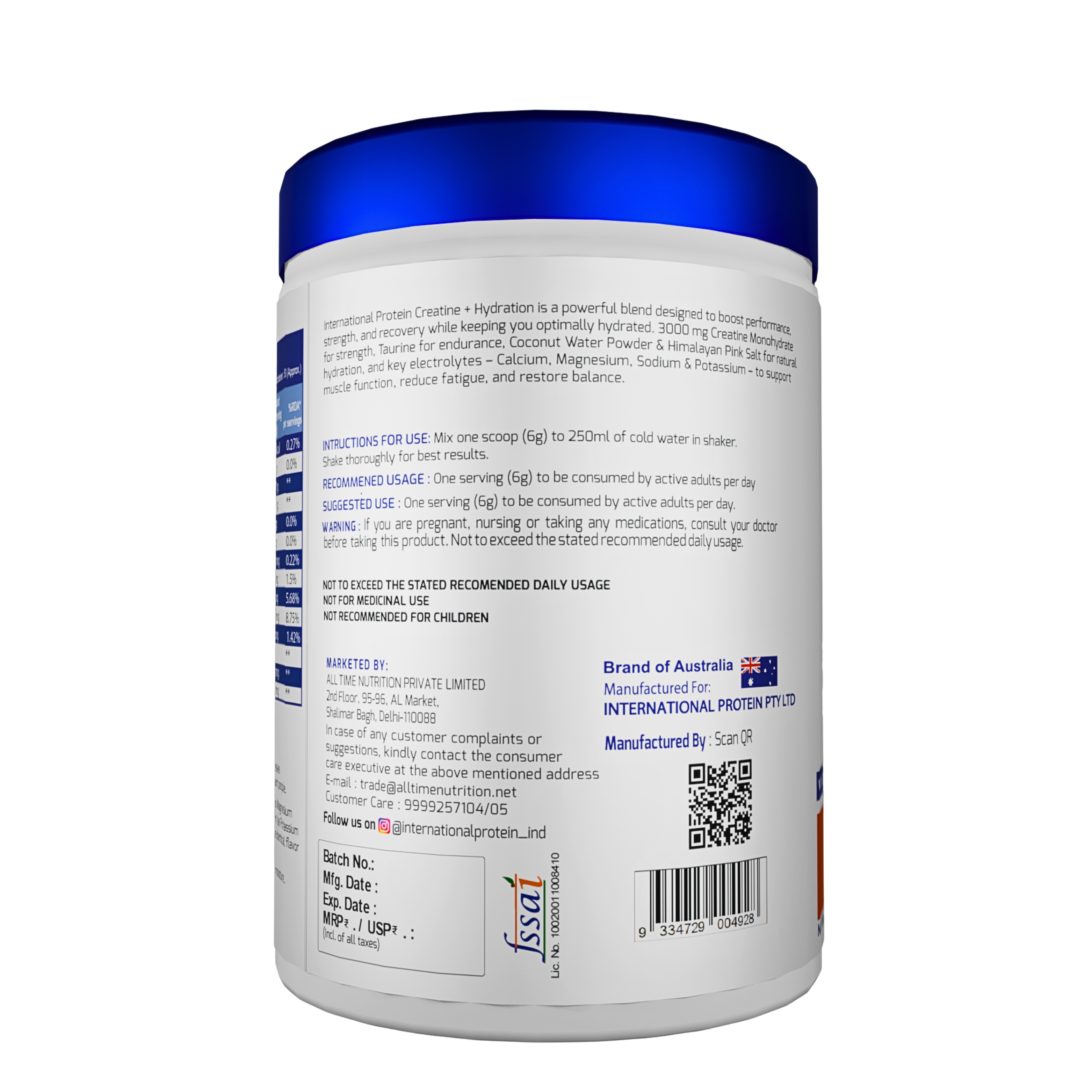 International Protein Creatine + Hydration | 3000MG Creatine Strength
