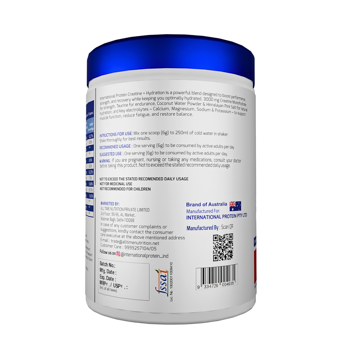 International Protein Creatine + Hydration | 3000MG Creatine Strength