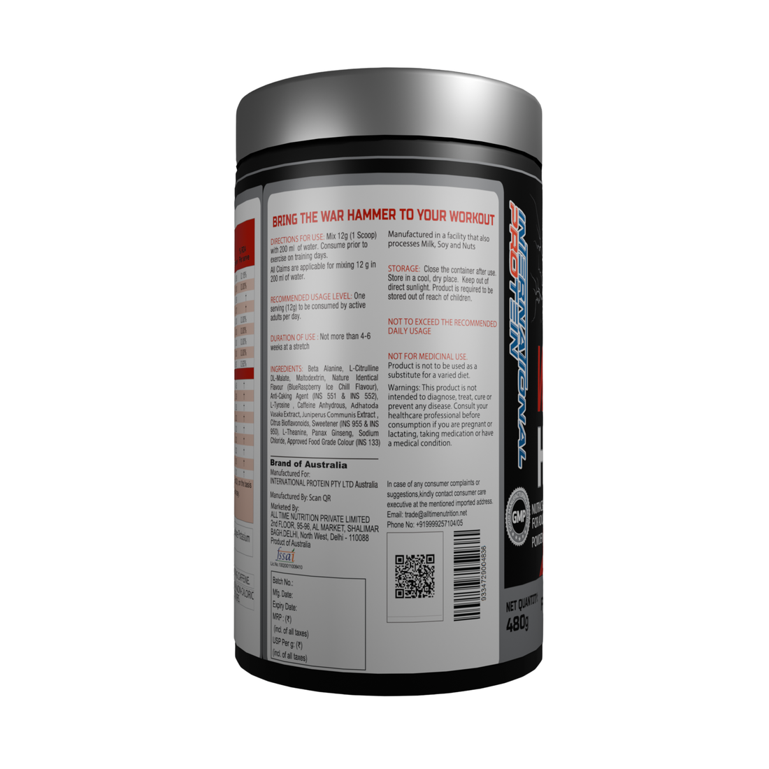 International Protein War Hammer 480g – Pre-Workout
