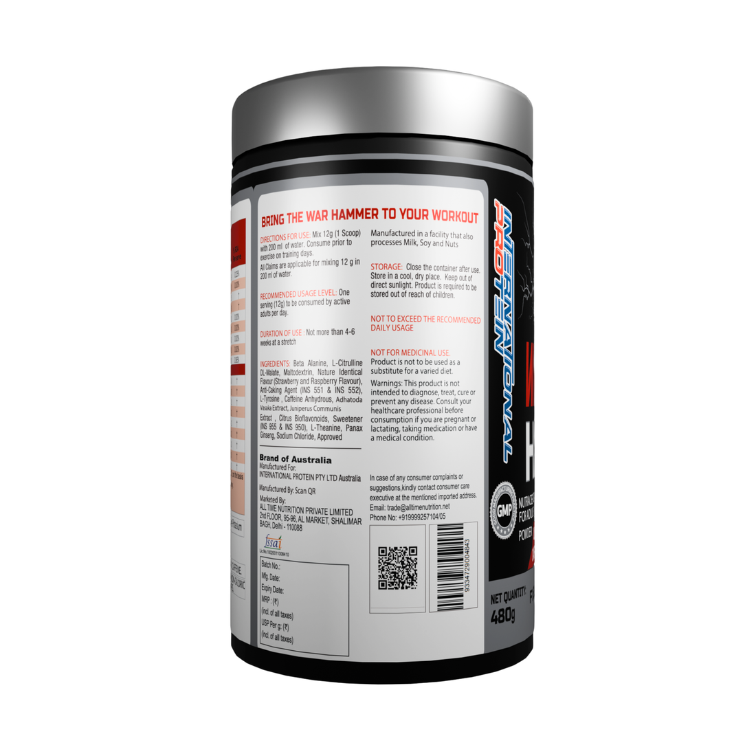 International Protein War Hammer 480g – Pre-Workout