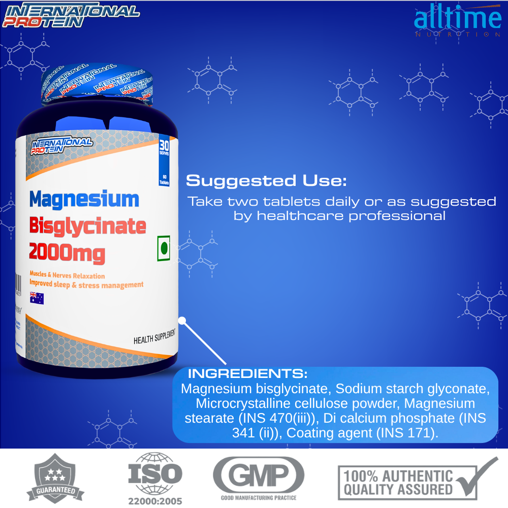 International Protein Magnesium Bisglycinate 2000mg – All Time Nutrition